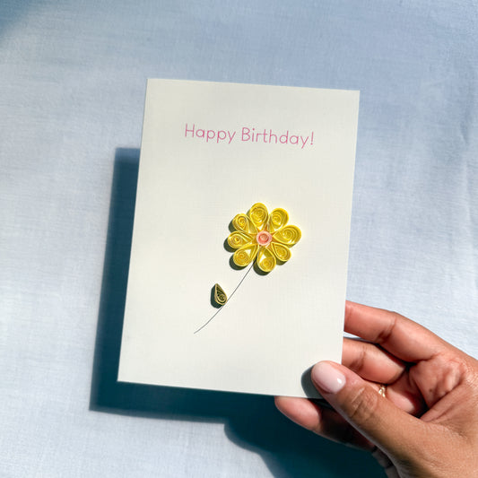 Happy Birthday Yellow Flower Card