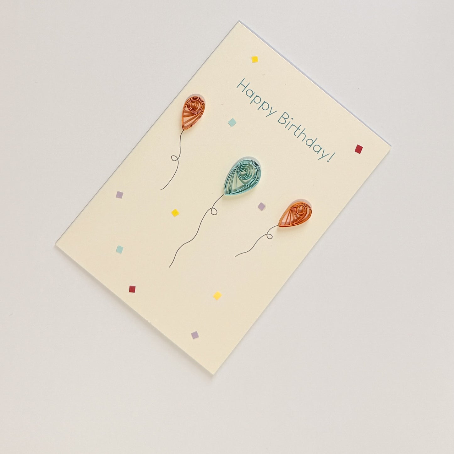 Happy Birthday Orange and Blue Balloons