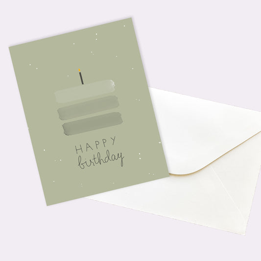 Happy Birthday Watercolor Cake Card