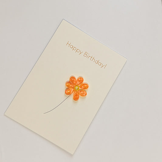 Happy Birthday Orange Flower