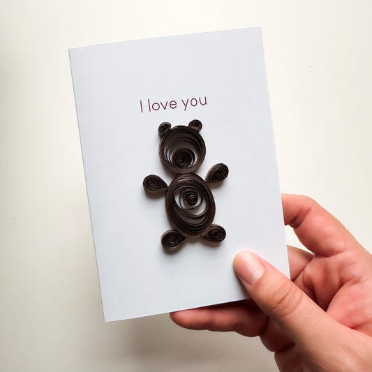 I Love You Chocolate Teddy Bear Card