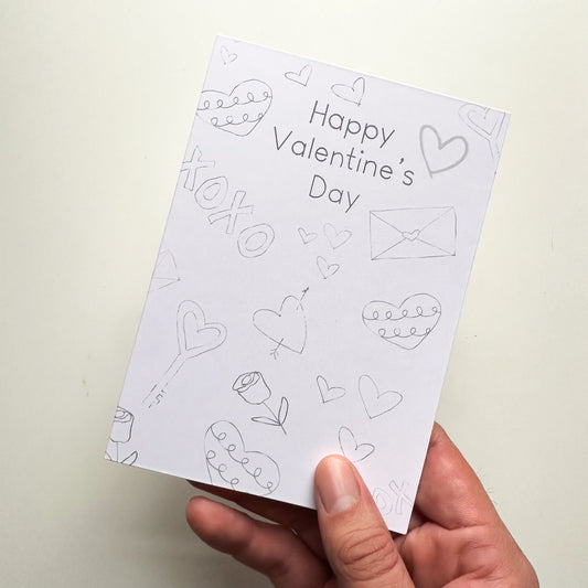 Happy Valentine's Day Color Me In Card
