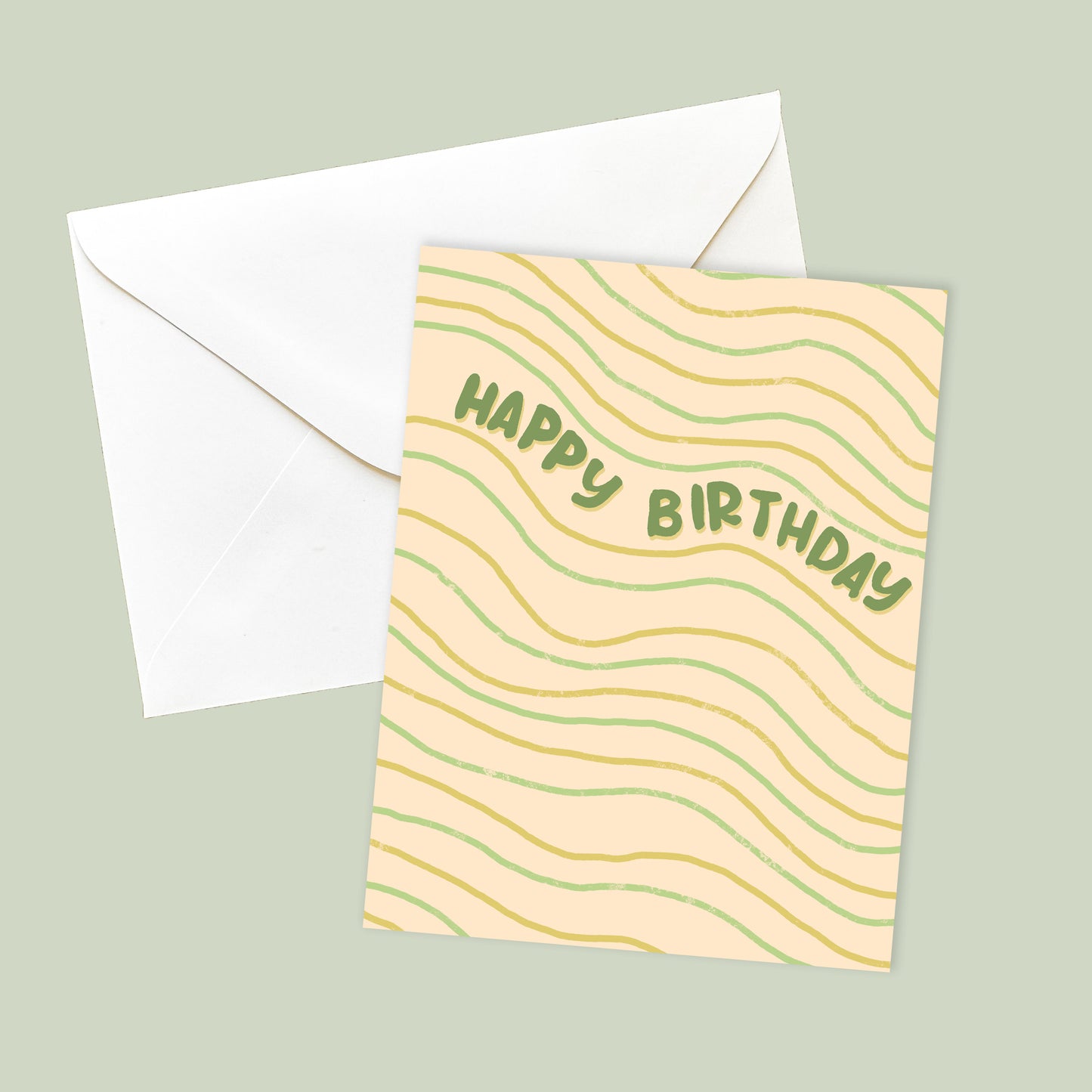 Happy Birthday Wavy Lines Card